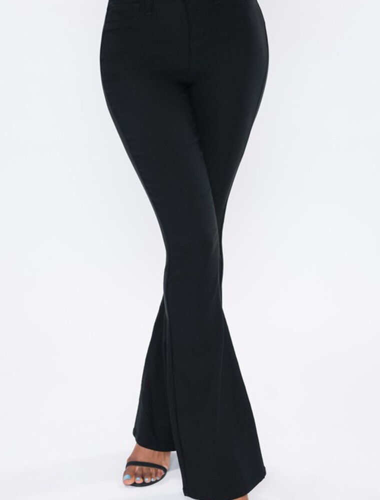 Hyperstretch High Rise Flare - Black