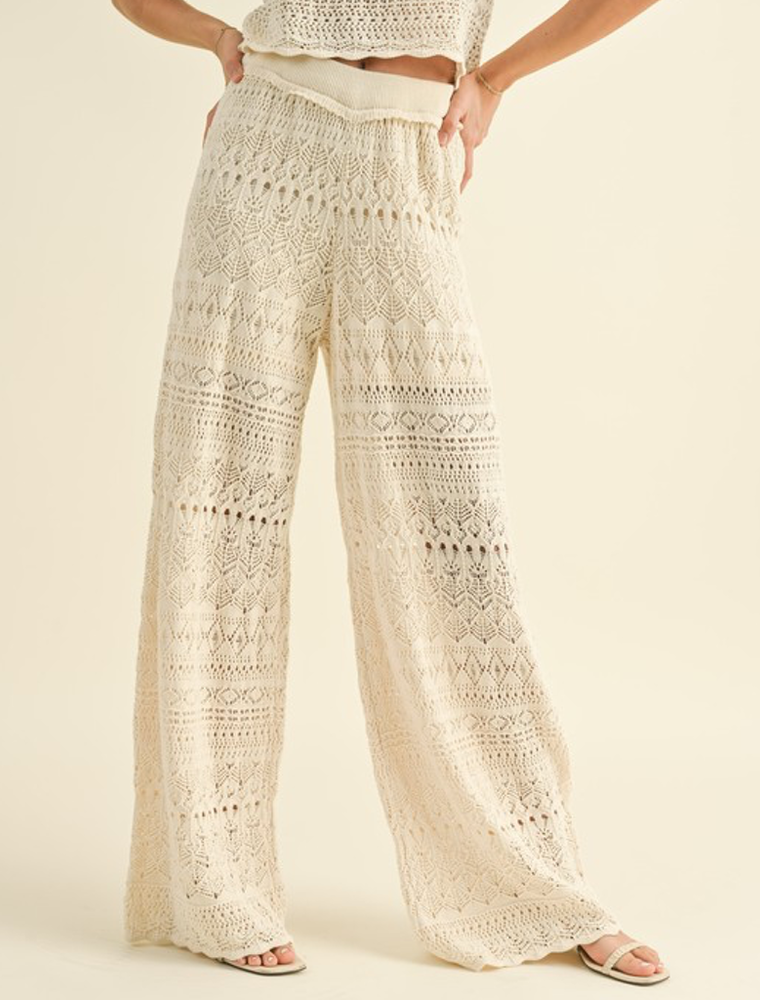 Crochet Pattern Pants - Beige