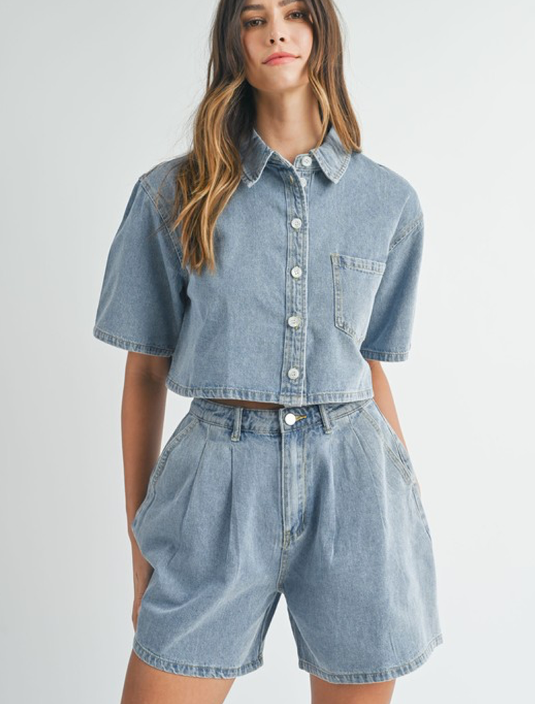 Button Down Denim Shirt - Light