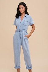 Denim Utility Jumpsuit - Medium Wash