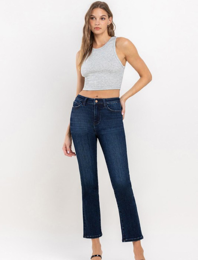Emma High Rise Ankle Slim Straight Jeans