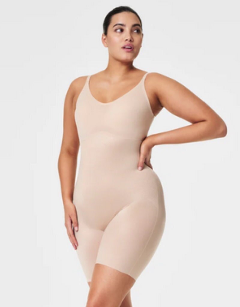 SPANX Invisible Shaping Mid-Thigh Bodysuit - Champagne Beige