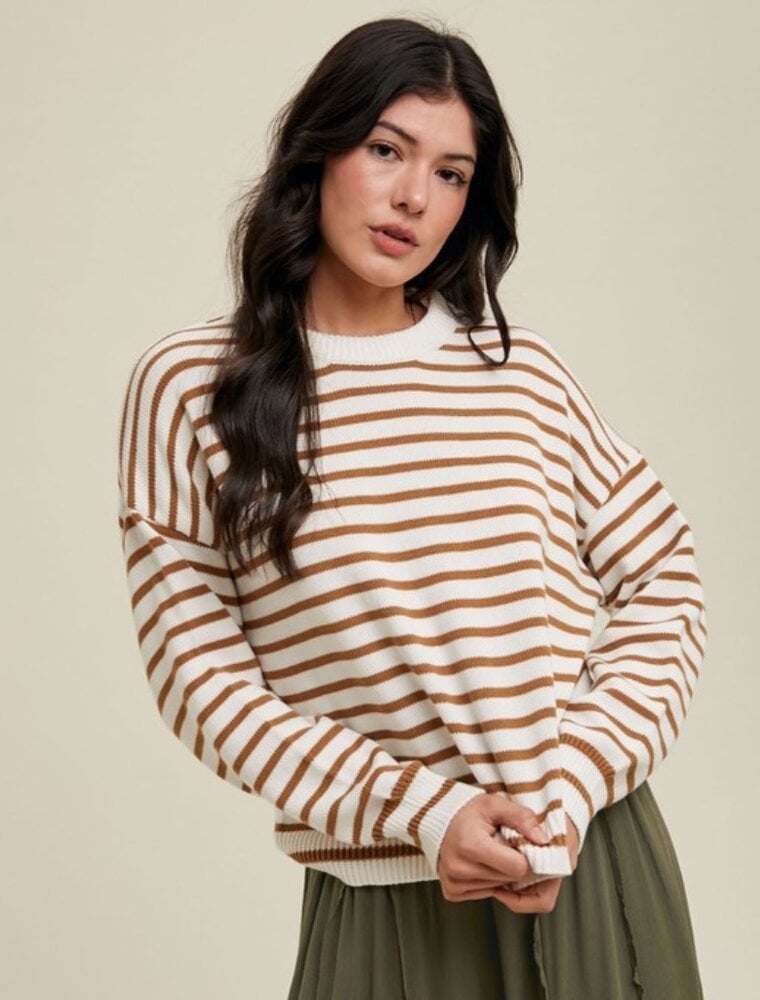 Striped Sweater - Cream/Cinnamon