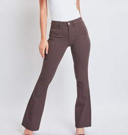 Hyperstretch High Rise Flare -Cocoa