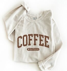 COFFEE WEATHER Thermal Vintage Pullover - Dusty Vanilla