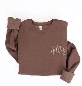 GET COZY Graphic Sweatshirt - Chocolate