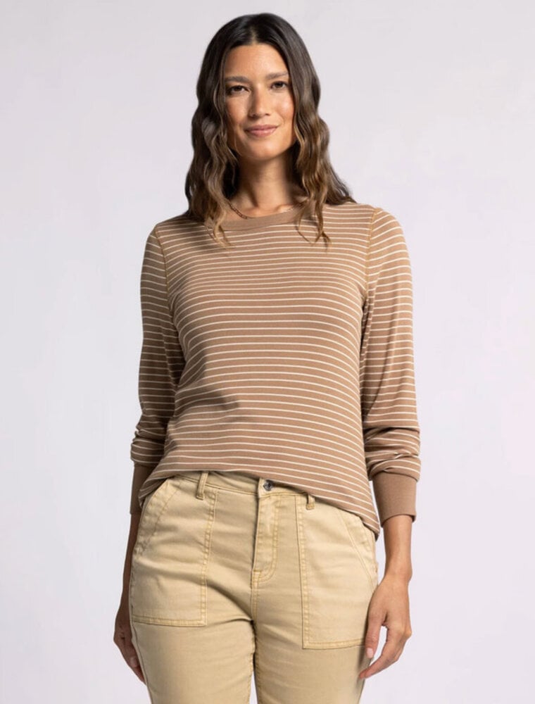 Stacy Top - Toasted Coconut Stripe