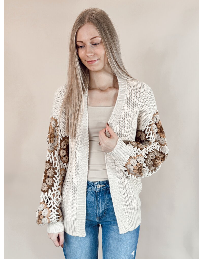 Open Front Sweater Cardigan Oatmeal