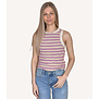 Round Neck Ribbed Striped Tank