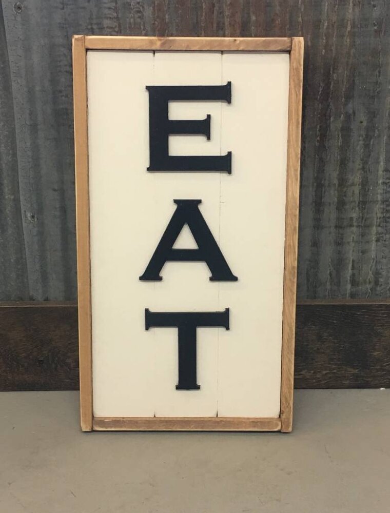 EAT metal cut out sign