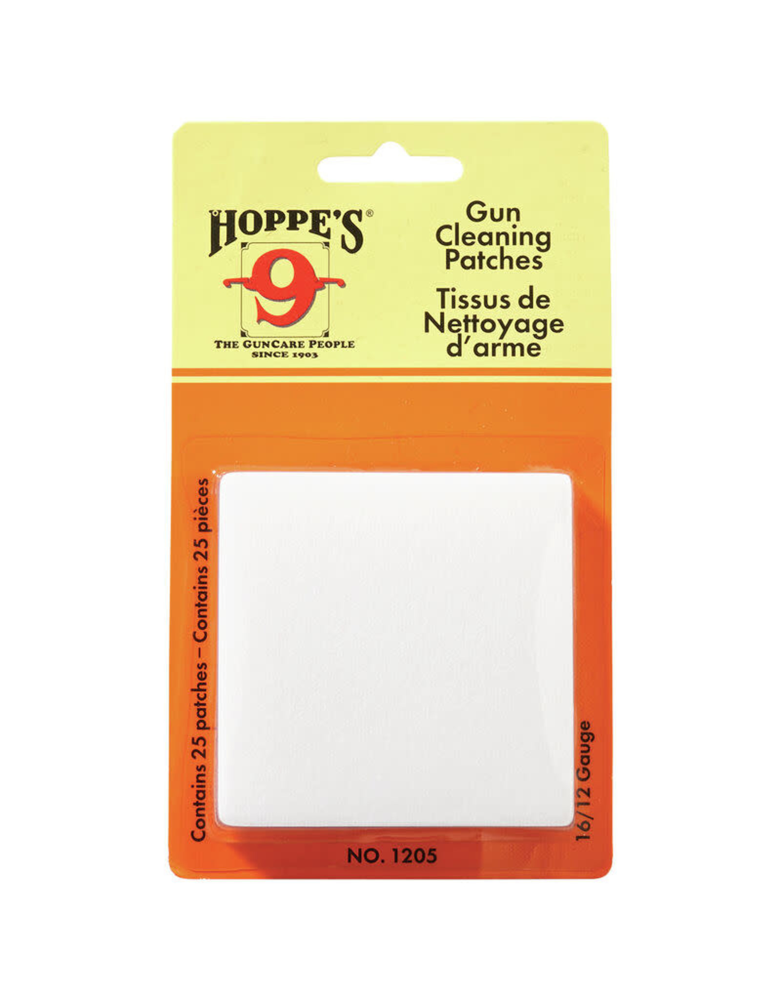 Hoppe's Hoppe's 1205 Patches 16 - 12 Gauge No 5, 25 Pack, Poly Bag