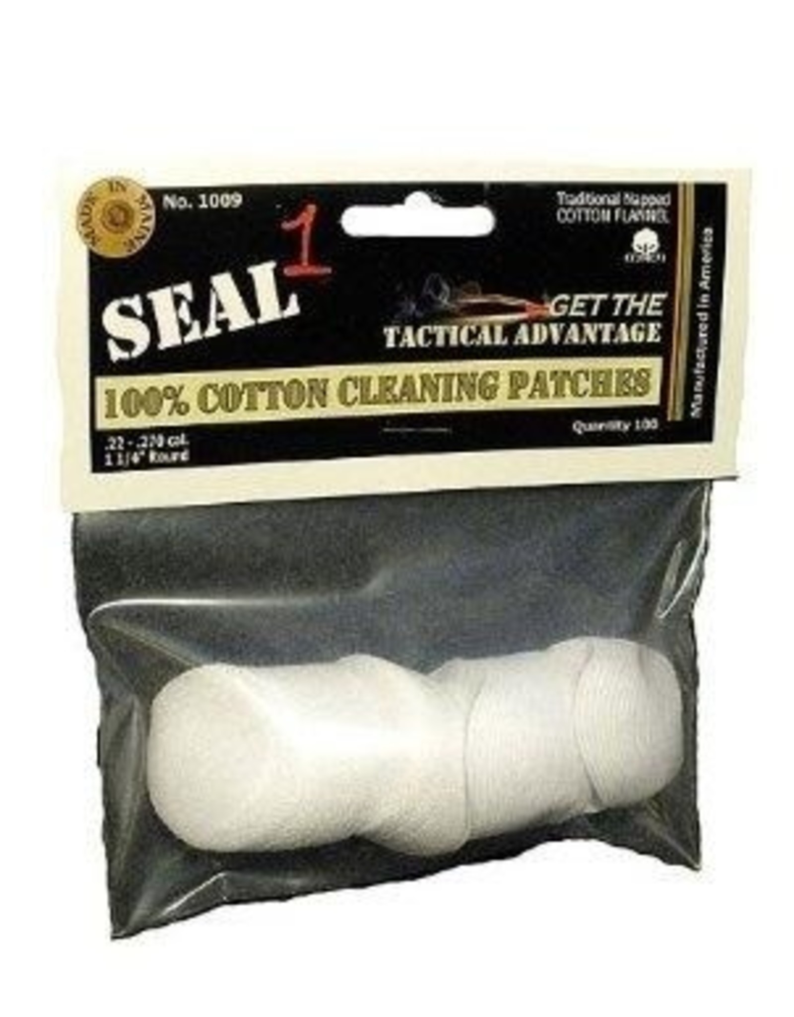 SEAL 1 Seal 1 100% Cotton Cleaning Patches .22-.270 cal 1 1/4 round