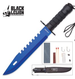 Black Legion Blue Bayonet Survival Fixed Blade Knife BV408