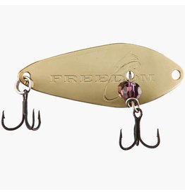 Freedom Tackle Freedom Minnow Jigging Spoon 1.5" 3/32oz Gold w/Purple Glass Bead