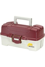 Plano Plano 620106 1 Tray Tackle Box w/Dual Top Access Red Met/Off White