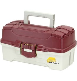 Plano Plano 620106 1 Tray Tackle Box w/Dual Top Access Red Met/Off White