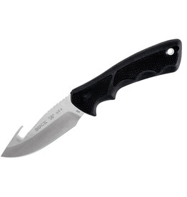 Buck Knives Buck 685 BuckLite MAX II Large Hunting Fixed Knife 4" Stonewashed Blade with Gut Hook, Black Rubberized Handles, Polyester Sheath - 11768