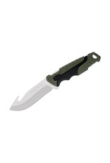 Buck Knives Buck 657 Large Pursuit Fixed Blade Knife 4.25" 420HC Stainless Steel Guthook, Green GRN and Rubber Handles, Nylon Sheath - 11890
