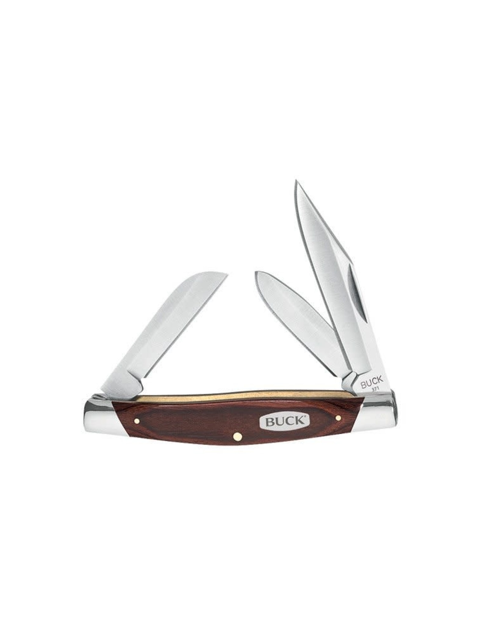 Buck Knives Buck 371 Knives Stockman w/ Three Blades and Woodgrain Handle, 3.875" Closed, Slipjoint (non-locking) - 5718