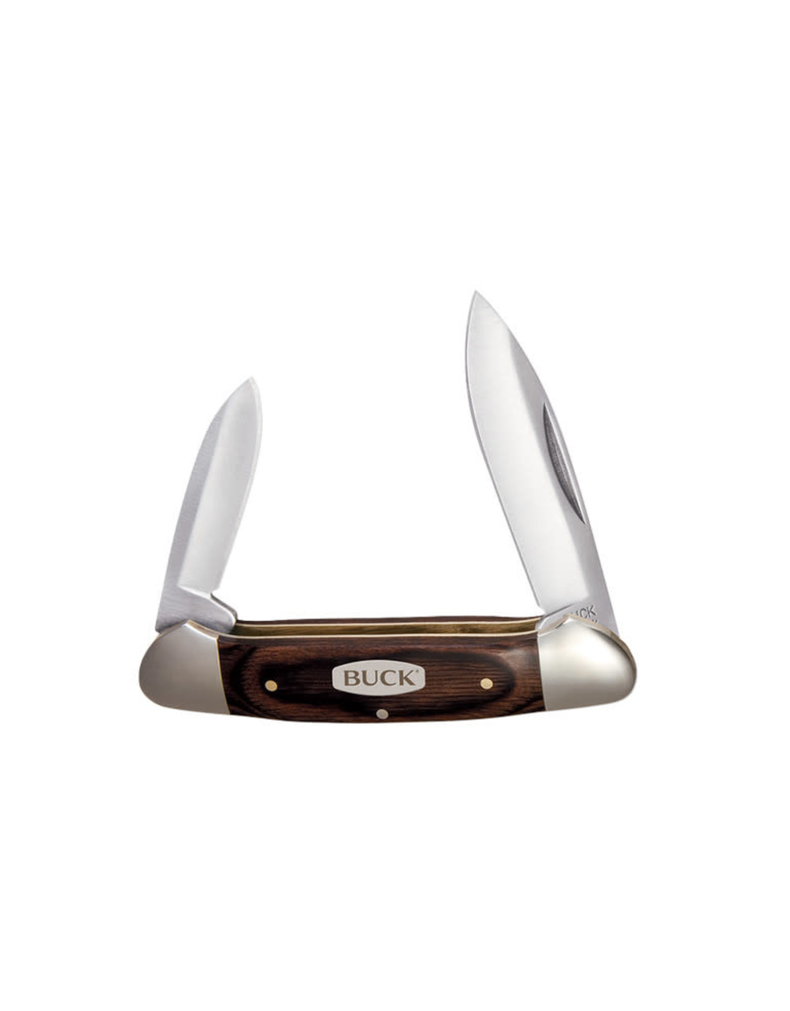 Buck Knives Buck 389 Canoe Two Blade Pocket Knife 3-5/8" Closed, Woodgrain Handles 0389BRS