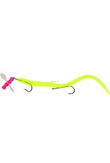 creme Creme 0484-01-1 Midget Crawler Worm, 3 1/2", Chartreuse, 1 Rig and Spare