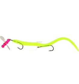 Creme 0484-01-1 Midget Crawler Worm, 3 1/2", Chartreuse, 1 Rig and Spare