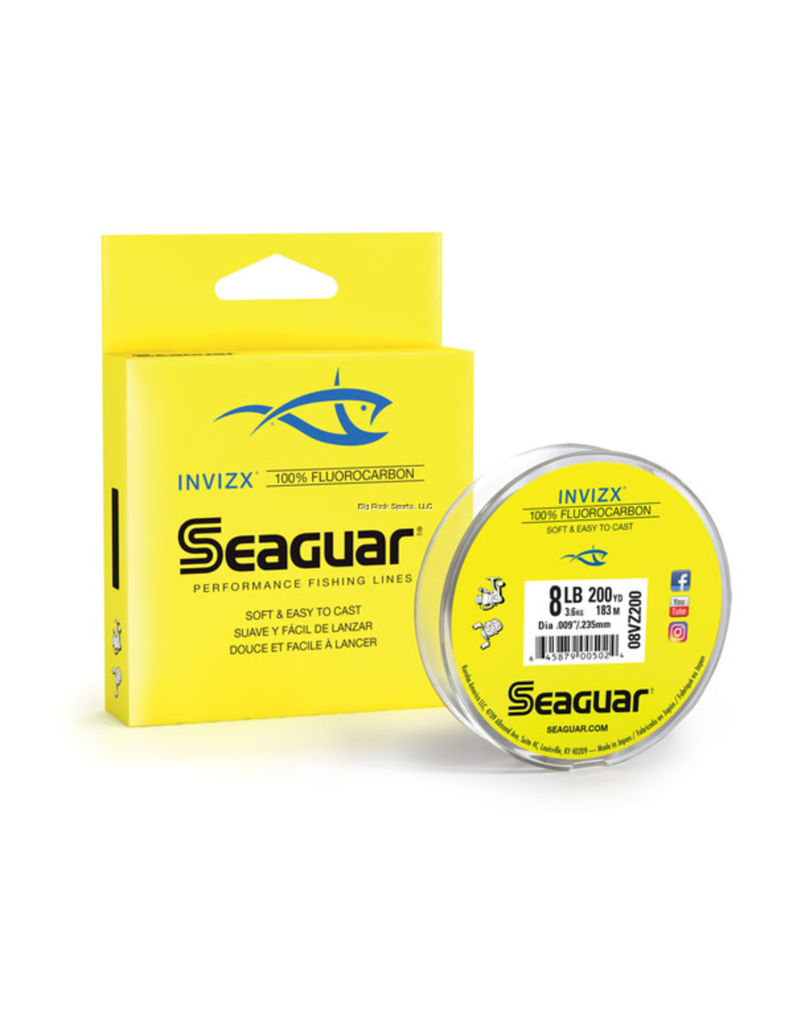 Seaguar Seaguar 08VZ200 InvizX 100% Fluorocarbon Main Line 8lb 200yd