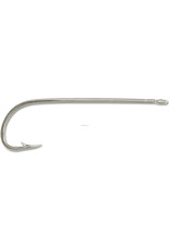 Mustad Mustad 92611-NI-4-10 Classic Hollow Point Beak Hook, Size 4, Long Shank, Offset, Ringed Eye, Nickel, 10 per Pack (455089)