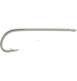 Mustad Mustad 92611-NI-4-10 Classic Hollow Point Beak Hook, Size 4, Long Shank, Offset, Ringed Eye, Nickel, 10 per Pack (455089)