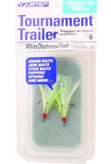 Owner Owner 5165-051-03 Stinger-36 Tournament Trailer Treble Hook, Size 6, Needle Point, Black Chrome, White/Chartreuse Flash Feather, 2 per Pack