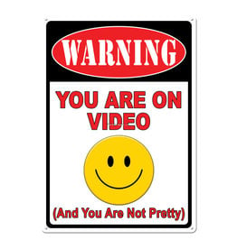 Rivers Edge Rivers Edge 2262 Tin Sign 12in x 17in - Warning On Video