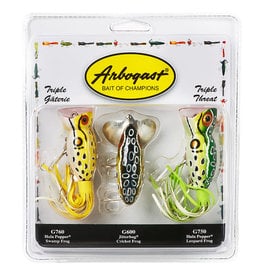 Arbogast Arbogast Triple Threat 2 Hula Popper & 1 Jitterbug 3 Pack