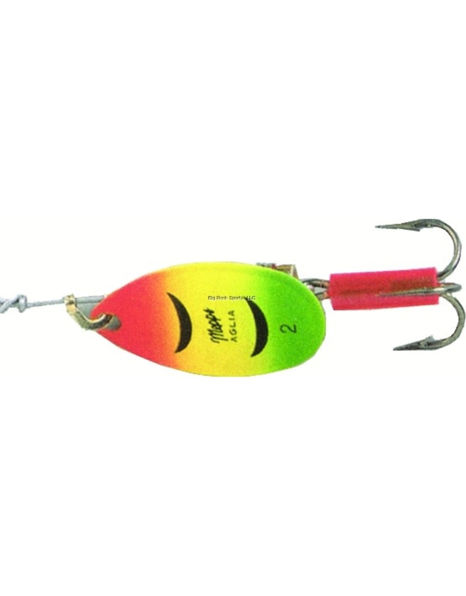 Mepps Mepps B3 HFT Aglia In-Line Spinner, 1/4 oz, Plain Treble Hook, Hot Firetiger Blade