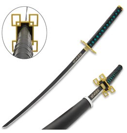 Miscellaneous Muichiro Tokito Demon Slayer Sword And Scabbard - Anime, Carbon Steel Blade, Cord-Wrapped Handle