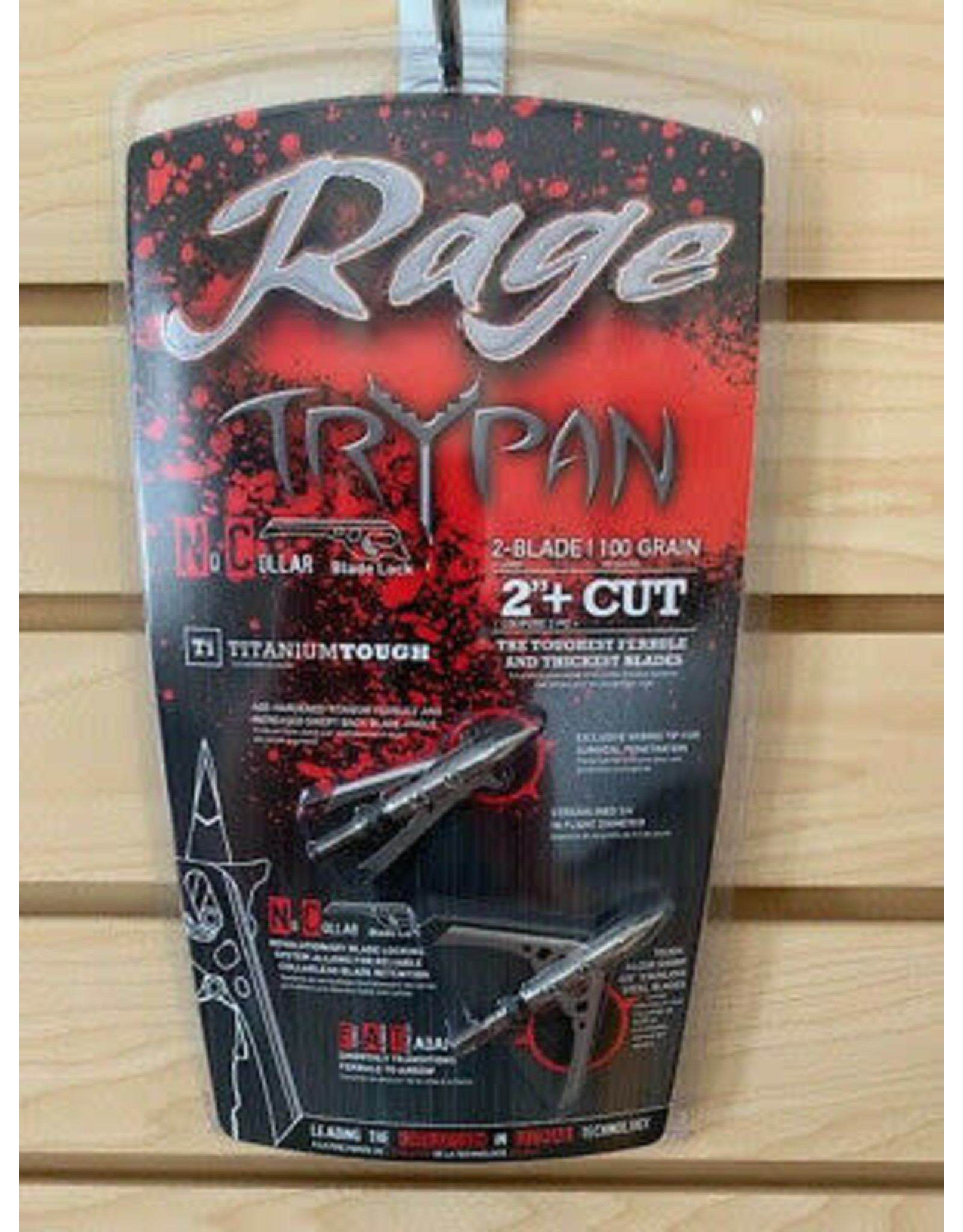 Rage Rage TRYPAN 2-Blade 100 grain Titanium Tough Broadhead - 2 Pack