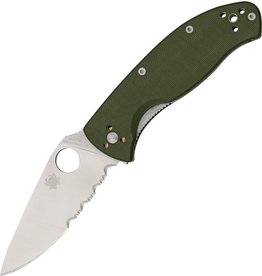Spyderco Tenacious Green Handle Satin Blade