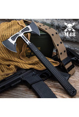 United Cutlery M48 Liberator Double-Headed Infantry Tomahawk Axe And Sheath - 2Cr13 Cast Stainless Steel, Injection Molded Nylon Handle - Length 15 3/4”