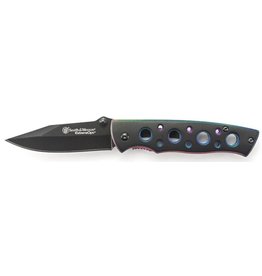 Smith & Wesson Smith & Wesson Extreme Ops Folding Knife 2.75" Black Plain Blade, Multi-Colored Liners, Black Aluminum Handles, Liner Lock - CK113