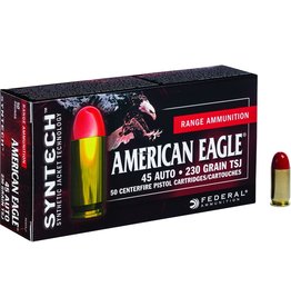 American Eagle Federal AE45SJ1 American Eagle Syntech Pistol Ammo, 230Gr, 830fps, Total Synthetic Jacket, 50 Rnd Per Box