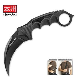 Honshu Honshu Karambit with Shoulder Harness Sheath (BLACK Blade) UC2791