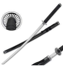 Black Dragon Samurai Ninja Bushido Katana And Scabbard - Carbon Steel Blade, Hardwood Handle, Cord-Wrap - Length 37”