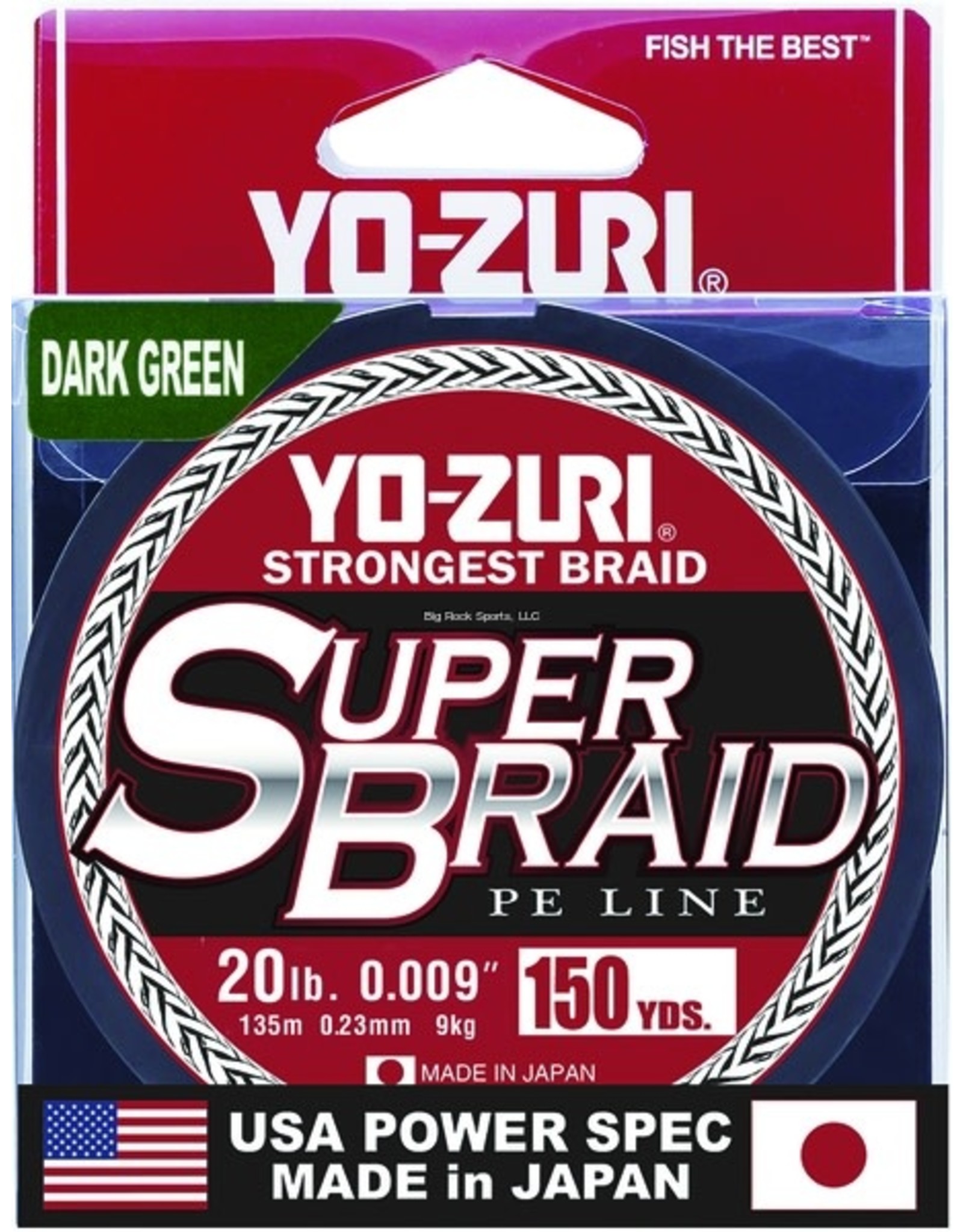 Yo-Zuri Yo-Zuri YZSB20LBDG150YD SuperBraid Line 20lb 150yd Green Boxed
