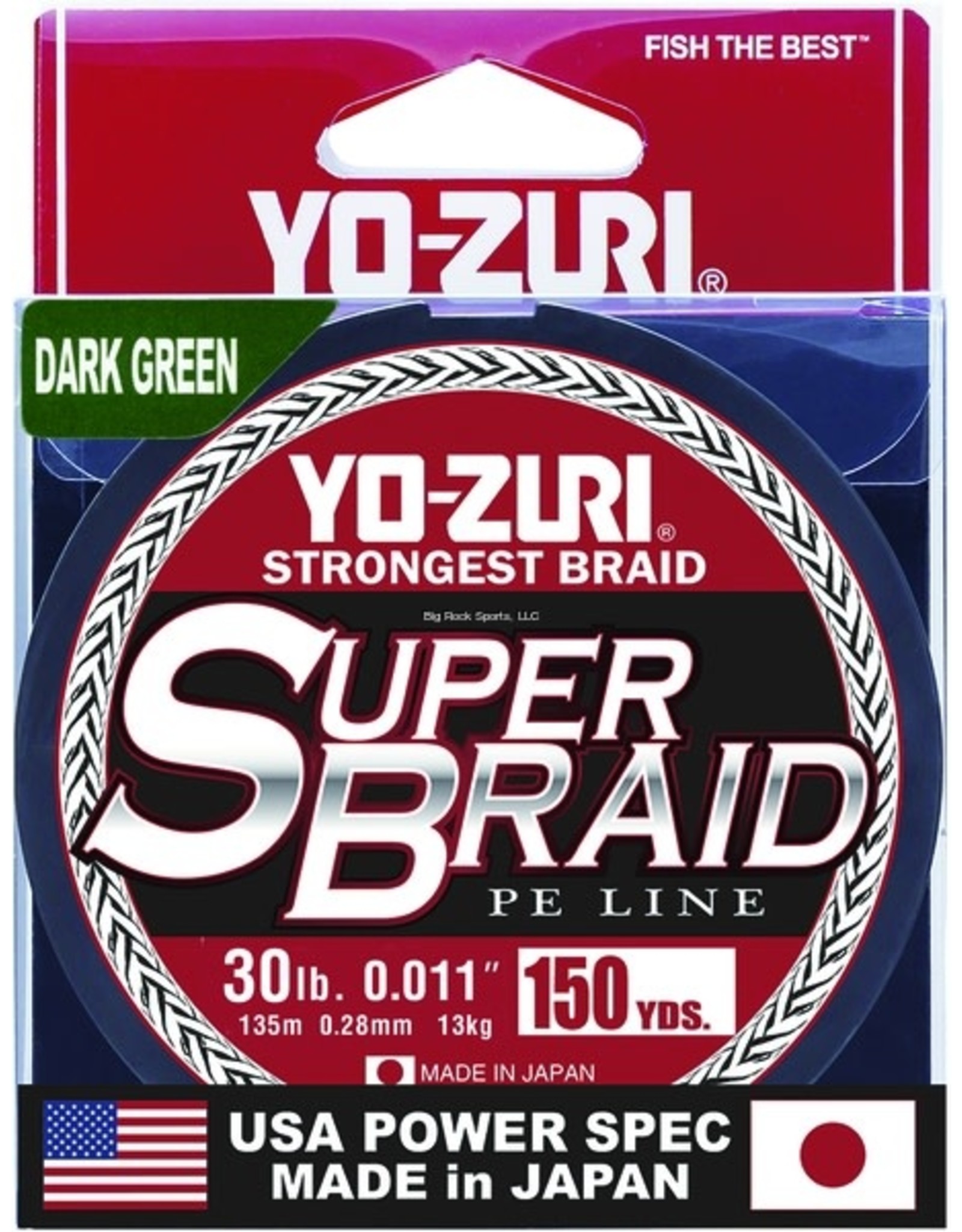Yo-Zuri Yo-Zuri YZSB30LBDG150YD SuperBraid Line 30lb 150yd Green Boxed