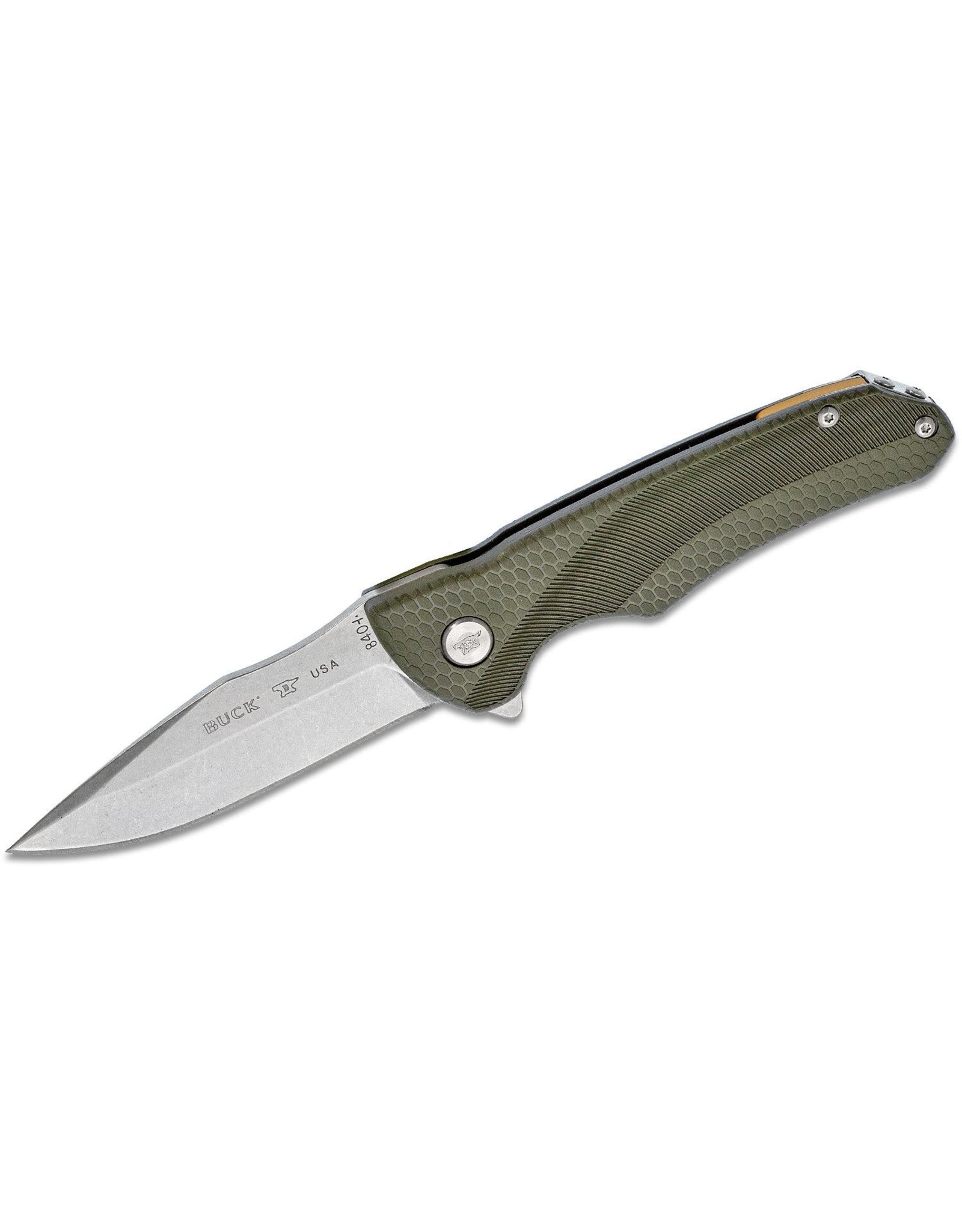 Buck Knives Buck 840 Sprint Select Flipper Knife 3.125" 420HC Stainless Steel Drop Point, Green GRN Handles