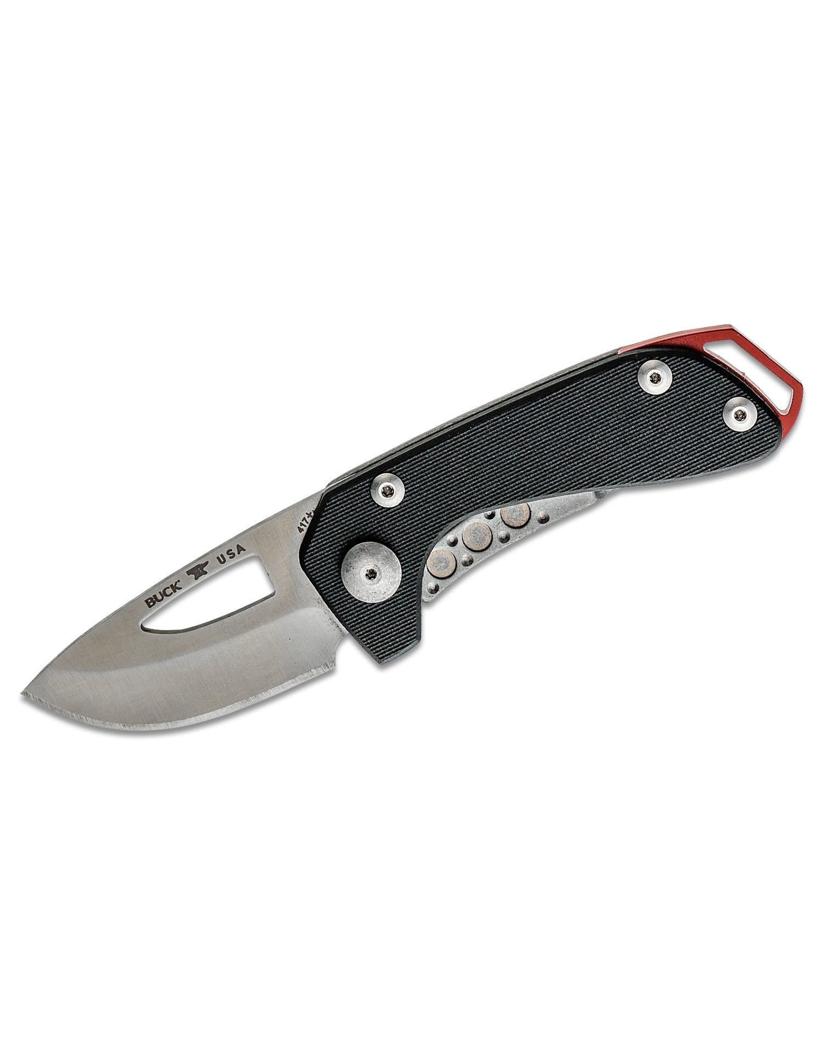 Buck Knives Buck 417 Budgie Compact Folding Knife 2" S35VN Drop Point Plain Blade, Black G10 and Stainless Steel Handles