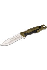 Buck Knives Buck 658 Small Pursuit Fixed Blade Knife 3.75" 420HC Stainless Steel Drop Point, Green GRN and Rubber Handles, Nylon Sheath - 11891