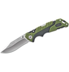 Buck Knives Buck 661 Small Pursuit Folding Knife 3" 420HC Stainless Steel Drop Point, Green GRN and Rubber Handles, Nylon Sheath - 11893
