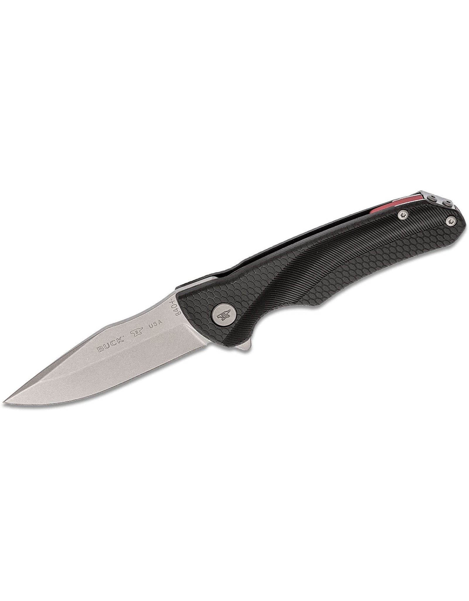 Buck Knives Buck 840 Sprint Select Flipper Knife 3.125" 420HC Stainless Steel Drop Point, Black GRN Handles - 11896