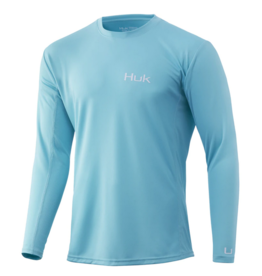 Huk Huk Icon X Solid LS - S - Azure Blue