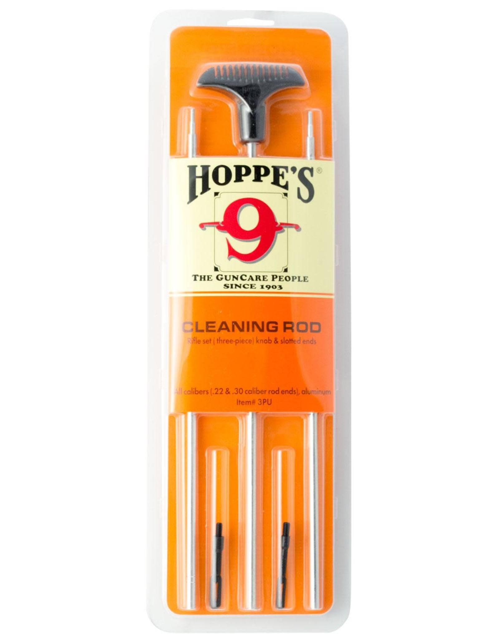 Hoppe's Hoppes 3PU Rifle Cleaning Rod All Caliber Aluminum, 3 Piece